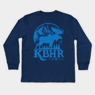 KBHR 57 AM /\/\/ Northern Exposure Radio Station Kids Long Sleeve T-Shirt